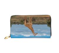 PKTTECRFPK Stylish Long Wallets Giraffe Under The Tree in Africa Travel Pu Leather Clutch Bag for Women and Men - Long Wallet Purse with Zipper, Phone Case, Credit Card & Coin Storage 3D