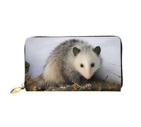 PKTTECRFPK Stylish Long Wallets Opossum in Snow Travel Pu Leather Clutch Bag for Women and Men - Long Wallet Purse with Zipper, Phone Case, Credit Card & Coin Storage 3D