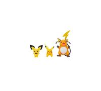 PKW2778 Select 3 Pack-Features Pichu and Pikachu and 3-Inch Raichu Battle Figures, Pokemon-Evolution Multipack-Style 2
