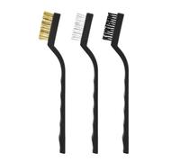 PkZioje 3PCS Hard Bristle Brush Set For 3D Printer Nozzle Cleaning Compatible With Ender 3 3 Pro Cr10S Includes Copper Nylon Steel Wire Brushes(mix)