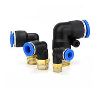 PL Elbow 4-M5 6-M5 Air Connector Pneumatic Fitting Quick Fittings 1/8" 1/4" 3/8" 1/2" Male Thread Push in 10Pcs(12-03)