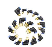 PL Elbow Pneumatic Fitting 1/4 3/8 1/2 1/8 BSP Male Thread Air Quick Connector L Shape Push in Hose OD 6mm 8mm 10mm 12mm(6-01,10pcs)