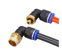 PL Elbow Pneumatic Fitting 1/4 3/8 1/2 1/8 Male Thread Quick Connector L Shape Hose OD 6mm 8mm 10mm 12mm 20Pcs(PL4-01)