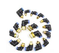 PL Elbow Pneumatic Fitting 1/4 3/8 1/2 1/8 Thread Connector L Shape Hose OD 6mm 8mm 10mm 12mm 1Pcs(10-04)