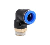 PL4 6 8 10 12mm Elbow Pneumatic Quick Connector Fitting -m5 1/4 3/8 1/2 1/8 Male Thread Hose OD Air Push in Mount 30Pcs(PL6-03)
