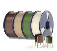 PL 2.0 Filament 1.75mm, 4KG,Upgraded Tougher & Stronger PLA Plus for 3D Printers, Smooth & Neatly Wound, ±0.02mm Accuracy, 1 KG Spool, 4 Packs, Bone White+Olive Green+Chocolate Brown+Oak Brown
