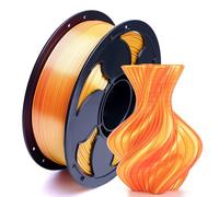 PLA Filament 1.75mm, Silk PLA 3D Printer Filament, Dual Color Filament - Gold Red 1.75 PLA Filament- 2 in 1 Coextrusion 3D Filament PLA 1.75 +/-0.02mm, Fit to AMS, 1kg/Spool