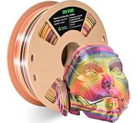 PLA Filament 1.75mm Striped, Silk PLA Filament Tri-Color 3D Printer Filament, Rainbow Silk 3D Printer Filament, Super Fast Color Changing PLA 3D Printing Filament, Black