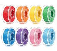 PLA Filament Bundle 2KG, Matte Pastel Macaron 8 Colors 250g Each, 3D Printer Filament 1.75mm, Neatly Wound Transparent Acrylic Spools, Vacuum Boxed for 3D Printer Pen DIY Crafts Desk Decor (Rainbow)
