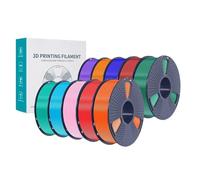 PLA Plus 3D Printer Filament 1.75mm 10KG Bulk Pack, Stronger Resilience Material in Multiple Colors On 1KG Spools(Mix Colors 8)