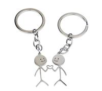 PLABBDPL Funny Smiley Sign Language Keyrings Set of 2 Cute Stickman Keyring Perfect for Bag Car Key Decoration Novelty Gift for Cute Couple