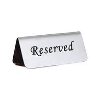 Place Cards,Metal Reserved Table Signs, 10 PCS Reserved Signs Silver For Wedding Party, Stainless Reserved Desk Signs Table Tent Sign For Restaurants, Hotels And Cafes(5 * 2.4inch) (Size : 20pcs) ( Si