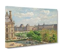 Place Du Carrousel In Paris By Camille Pissarro Canvas Print | Gallery Wrapped 30mm Frame Wall Art | 30x20 inches | Ready to Hang | Impressionist Picture | Living Room Bedroom Lounge Office
