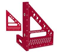 Place Du Charpentier | Règle De Rapporteur D'outils De Charpente De Précision Pour Le Travail Du Bois | Outil De Dessin De Ligne En D'aluminium, 22.5 À 90 Degrés, Pour L'artisanat De Menuiseri