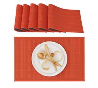 Place Mat Set Woven Table Protectors Stylish Tableware 6 Pieces Durable Natural