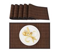 Place Mat Set Woven Table Protectors Stylish Tableware 6 Pieces Durable Natural