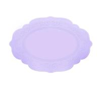 Place Mat Silicone Oval Round Placemat Retro Pattern Coffee Floral Pad Tableware Mats Dinner Cup Coasters(Color2)