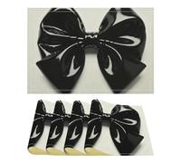 Place Mats Set of 4 Black Bow Decorative Summer Linen Placemats Rectangle Spring Table Mats for Party Home Kitchen Dining Table Decoration
