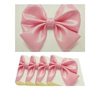 Place Mats Set of 4 Pink Bow Decorative Summer Linen Placemats Rectangle Spring Table Mats for Party Home Kitchen Dining Table Decoration