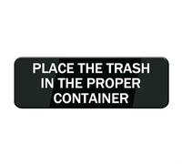 Place The Trash In The Proper Container Sign For House, Strong Self-Adhesive Signs For Home, 10 X 3 Inchpremium Durable Acrylic Sign For Door/Wall/Window