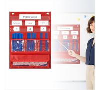 Place Value Pocket Chart Classroom Counting Chart with Number Cards and Counting Sticks, Math Teaching Aid for Elementary Classroom Learning