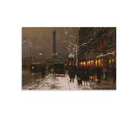 Place Vendome Soir Paris by Edouard Cortes Painting Art Poster Canvas Wall Art Picture Prints Hanging Photo Decor Home Artworks 24x36inch(60x90cm)