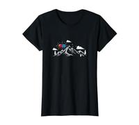 Placebo Mountain Sun Belief Nature Design Value Graphic T-Shirt, Women, Black, XS