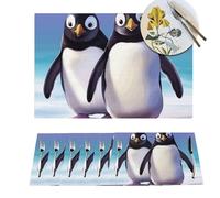 Placemat 1 Pc Place Mats Heat Resistant Table Mats Cute Penguin Place Mat Non-Slip Placemats For Kitchen Desktop Protection Mat For Dining Table