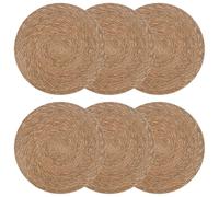 Placemat Natural 100% Seagrass 30cm Round Set of 6 Rustic Dining Table Mats Home