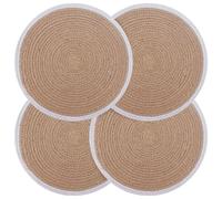 Placemat Natural White 30cm Ø 100% Tossa Jute Round Placemats 4pcs Cotton Back.