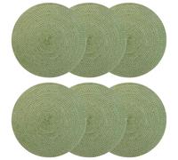 Placemat Olive Green 30cm Ø 100% Jute Round Eco Dining Placemats Handmade x6pcs