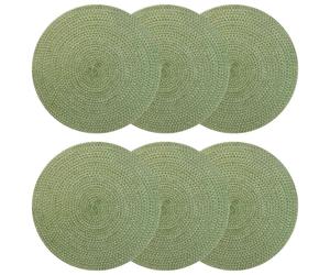 Placemat Olive Green 30cm Ø 100% Jute Round Eco Dining Placemats Handmade x6pcs