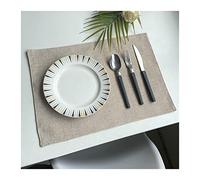 Placemat Placemats for Kitchen Table Double-Layer Imitation Linen Cloth Art Placemat, Linen Tableware Mat Hotel Woven Heat Insulation Coaster Placemat Heat-Resistant ( Color : E , Size : 45x30cm )