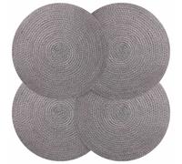 Placemat Round Grey 30cm 100% Tossa Jute Set of 4 Rustic Natural Dining Tabletop