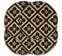 Placemat Set 4pcs Black Jute Round 38cm Handwoven Rustic Table Decor Durable Eco