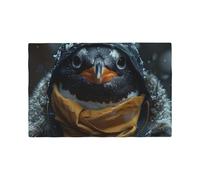 Placemat Set Of 6 Pvc Place Mats Non-Slip Table Mats Penguin Wearing Clothes Placemat For Kitchen Heat Resistant Desktop Protection Mat For Dining Table
