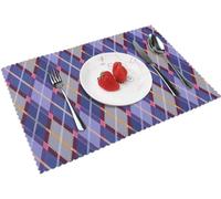 Placemat,Table Mats Place Mats Waterproof Heat Resistant Washable Place Mats Set of 4, Scots Style Clan Tartan Plaid Purple Pink