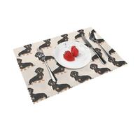 Placemat,Table Mats Place Mats Waterproof Non-Slip Heat Resistant Washable Place Mats 4 pcs Sausage Dog
