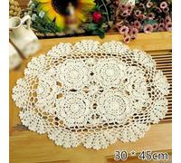 Placemat Table Place Mat Vintage Hand Crochet with Oval and Placemat Crafted from Cotton Suitable for Daily Operations with Simple Maintenance and Comfortable handling (White)