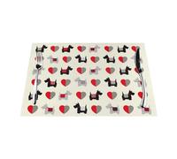 Placemats 1-6 Sets, Cute Scottie Dog Love Heart, Washable Placemats For Kitchen Dining Table, Suitable For Kitchen Heat Insulation Table Mats 30x45cm (12x18inches) 6 Pieces