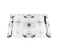 Placemats 1-6 Sets Turkish Blue Evil Eye Washable Pvc Placemats For Dining Table, Suitable For Kitchen Table Mats, 18 X 12 Inch (30x45 Cm) 4 Pieces