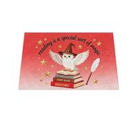 Placemats 12x18 Inch Washable Linen Place Mats Cloth Tables Mats for Party Kitchen Dining Table Decor, 1Pcs(Owl Magic Book)