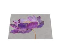 Placemats 12x18 Inch Washable Linen Place Mats Cloth Tables Mats for Party Kitchen Dining Table Decor, 1Pcs(Purple Lotus Flower)
