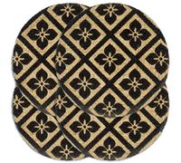 Placemats 4 pcs Black 38 cm Round Jute