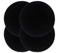 Placemats 4 pcs Plain Black 38 cm Round Cotton
