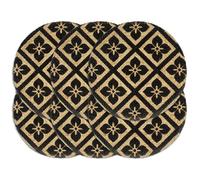 Placemats 6 pcs Black 38 cm Round Jute