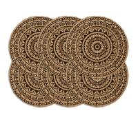 Placemats 6 pcs Dark Brown 38 cm Round Jute