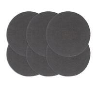 Placemats 6pcs Dark Grey Round 38cm Cotton Table Mats Durable Handwoven Kitchen