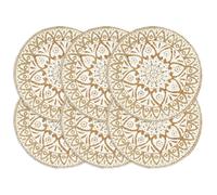 Placemats 6pc White 38cm Round Jute Handmade Natural Dining Table Mats Rustic x6