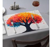 Placemats A Colorful Tree With Autumn Leaves Dining Place Mats Modern Farmhouse Decor Modern Farmhouse Decor(6PCS)